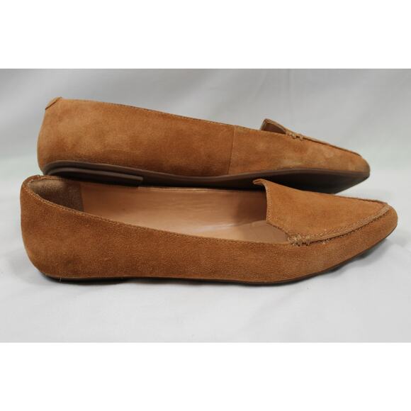 Lulus Emmy Cognac Suede Pointed Toe Loafer Flats Womens 8 BR 37 - Picture 7 of 10